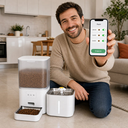 Pasti programmati dall'app sullo smartphone